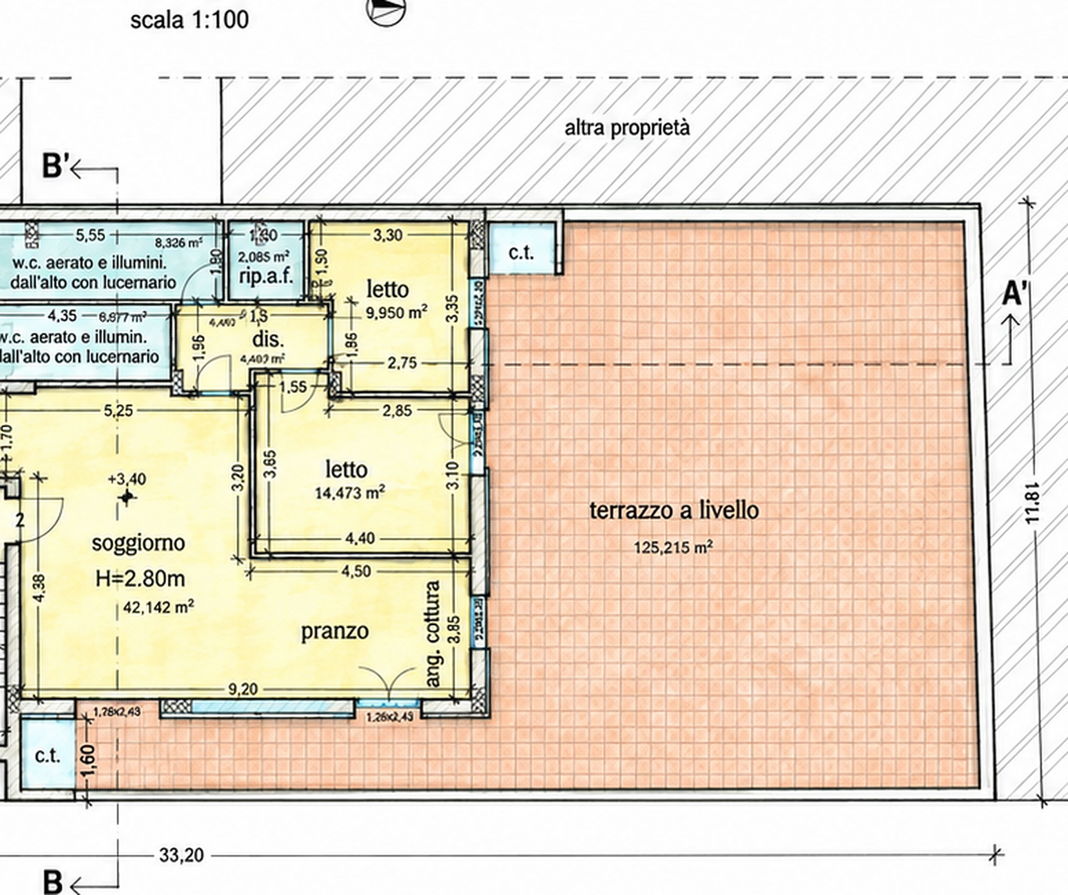Planimetria separata dell'Unità 1, Piano primo, Palazzo Istria